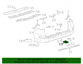 Right rear bumper guard for Lexus GX460 14-23 rest.