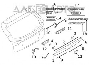 Subaru Impreza 5d 17-23 keyless trunk release button
