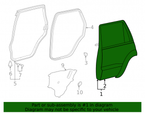 Bare rear left door for Toyota Land Cruiser 2011-2012