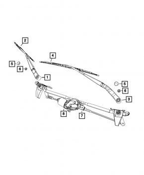 Wiper arm right Jeep Patriot 11-17