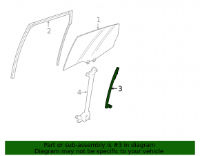 Rear left door glass guide Honda HR-V 16-22