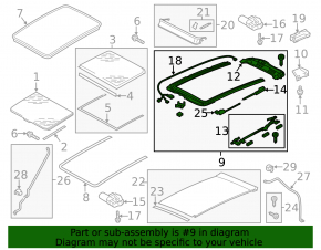 Panorama mechanism frame VW Touareg 11-17
