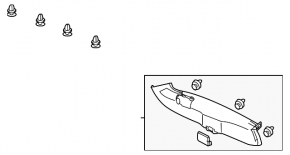 Honda CRZ 11-16 trunk lid trim assembly