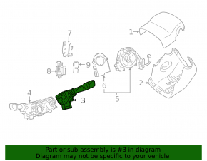 Right steering column switch for Toyota Avalon 13-18 type 1