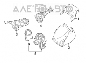 Right steering column switch for Toyota Avalon 13-18 type 1