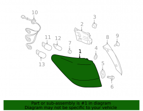 Light outer wing right Subaru Outback 10-14