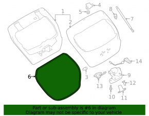 Rubber seal for tailgate Nissan Leaf 18-