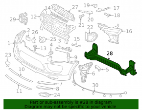 Front bumper reinforcement Porsche Cayenne 958 11-14 rust