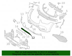 Front bumper lip trim Mercedes X167 GLS 450 20-23 chrome, scratches, cracks, broken fasteners