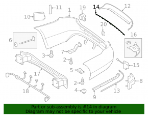 Rear bumper central molding Mercedes E-class W212 10-13 AMG pkg