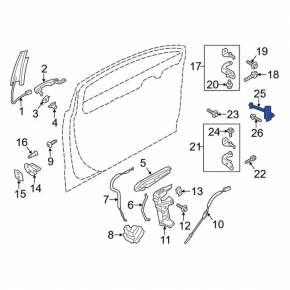 Front left door limiter Ford Fusion mk5 13-20