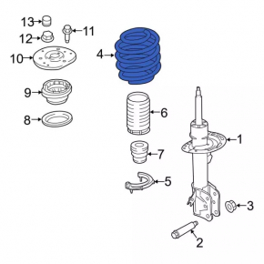 Front left spring Ford Edge 15-18 stiffness ser