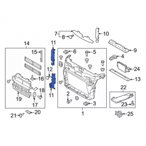 Right radiator deflector Ford Explorer 16-19 for cruise control