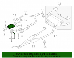 Catalytic converter right Infiniti Q50 16-20 3.0T
