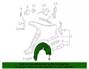 Mercedes W211 rear left fender liner missing element
