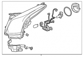 Left front headlight Cadillac ATS 13-19 halogen