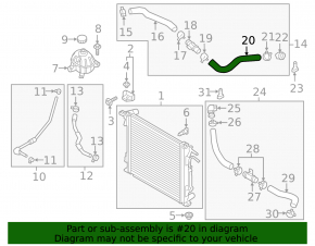 Lower cooling pipe Hyundai Tucson 16-21 third 1.6, 2.0