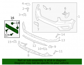 Frame for number plate of front bumper Volvo XC40 19-22