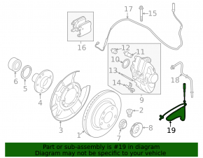 Rear left ABS sensor BMW 3 F30 12-18