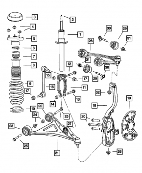 Stabilizer link front left Dodge Challenger 09-