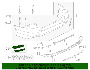 Rear bumper lip trim left Audi A6 C8 19-23 with molding, chrome