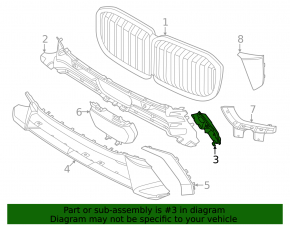 Right front bumper lower grille cap for BMW X7 G07 23-26