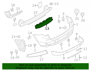 Rear bumper mount, central, for BMW X3 F25 16-17 rest, under towbar