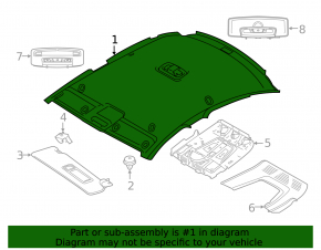 BMW 4 Series F36 15-20 Gran Coupe headliner, under sunroof, black ANTHRAZITE, scratches, needs cleaning