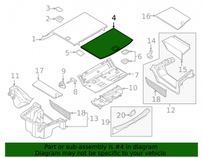 Trunk floor BMW 5 G30 18-530e hybrid