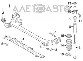 Rear beam protection Hyundai Elantra AD 17-20 is pressed, torn