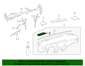 Black dashboard trim for Toyota Camry V70 18-19