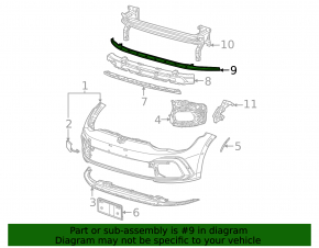 Front bumper central mount for VW Golf 22-26