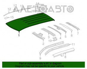 Metal roof Toyota Highlander 08-13 without sunroof