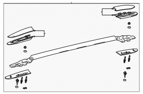 Railing longitudinal right Toyota Sienna 21-25 chrome