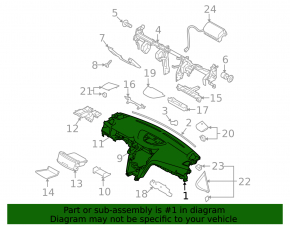 Subaru Outback 10-14 dashboard without airbag