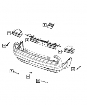 Reflector side rear left Dodge Challenger 15-23 rest