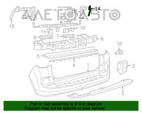 Right outer rear bumper mount for Fiat 500L 14-17