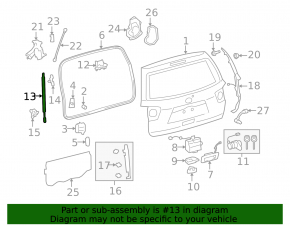 Electric left tailgate shock absorber for Toyota Sequoia 2008-2016