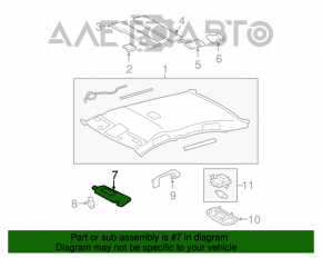 Left visor for Toyota Camry v40, gray