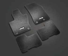 Set of fabric floor mats for Jeep Renegade 15-18 black with JEEP logo