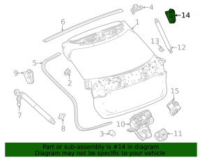 Right tailgate shock absorber bracket Chevrolet Equinox EV 24-26
