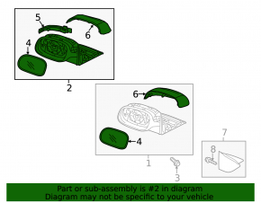 Left side mirror complete Kia Soul 14-19 auto folding, turn signal, heating