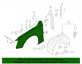 Front right wing Audi A4 B8 08-12 prerest