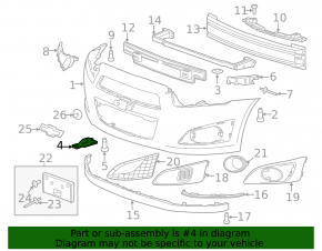 Front bumper mount, right lower, Chevrolet Sonic 12-20
