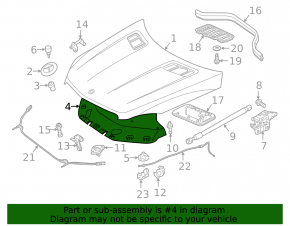 Mercedes GLS-class X166 13-19 hood insulation
