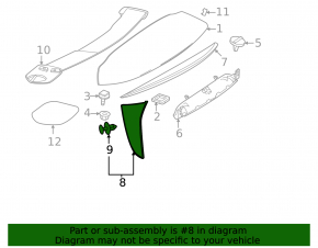 Left tailgate spoiler for Mercedes H247 GLA 20-26