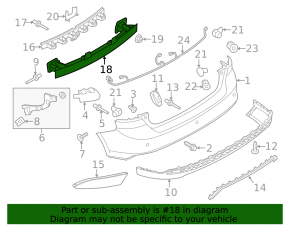 Rear bumper reinforcement Ford Focus mk3 11-18 4d rusty, dented