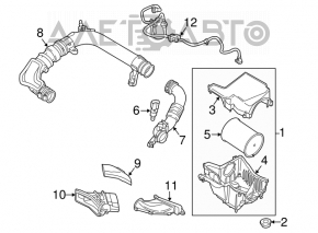 Air duct from the filter Ford Focus mk3 15-18 rest 1.0T