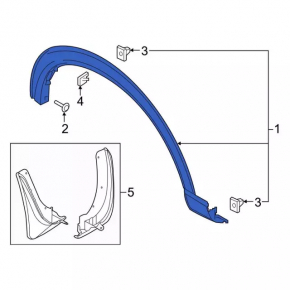 Rear Left Front Wing Arch Trim Ford Explorer 20-