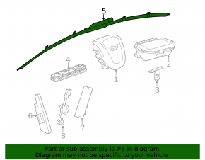 Airbag side curtain right Chevrolet Malibu 13-15